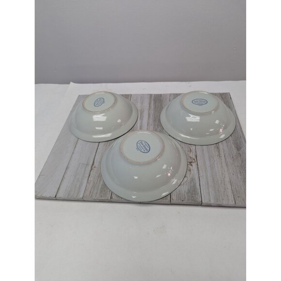 Vintage Stoneware JCPenney Sea Green Soup Cereal Bowls Set Of 3 - Picture 6 of 7